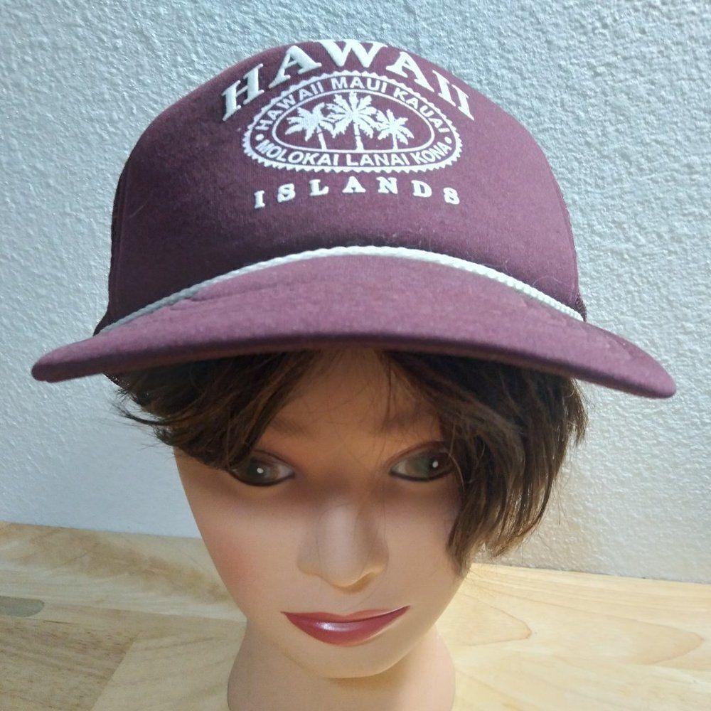Deastock Vintage Hawaii islands Rope Trucker Snap Back Hat
